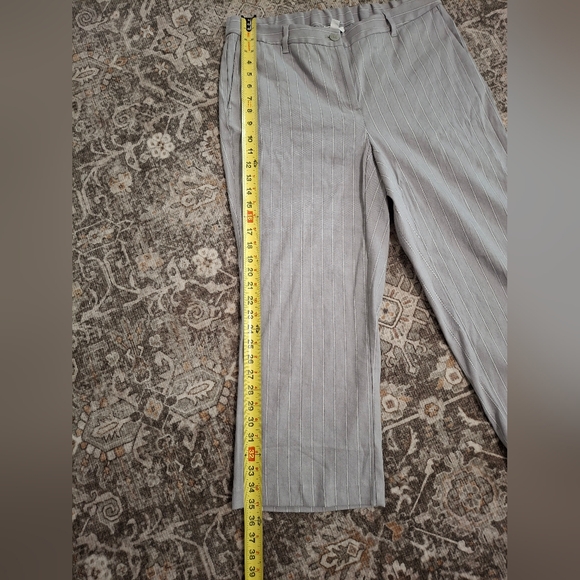 NWT Linen J. Jill Womens Stretch PantsCrop Grey Stripe - Picture 9 of 10